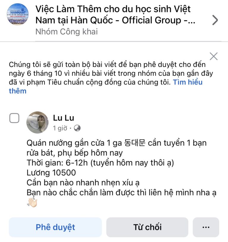 cần tuyển 1 bạn rửa bát, phụ bếp hôm nay