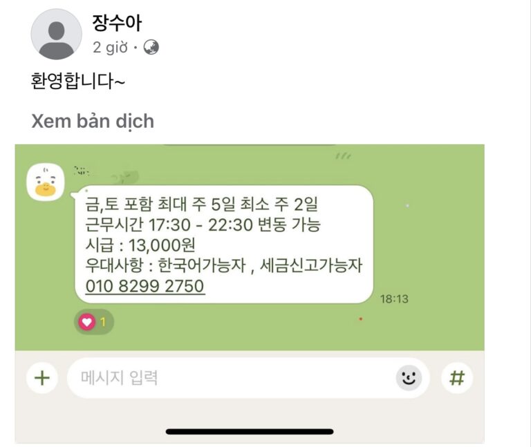 Tuyển nhân viên part-time